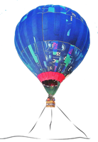 foto voo cativo balao azul